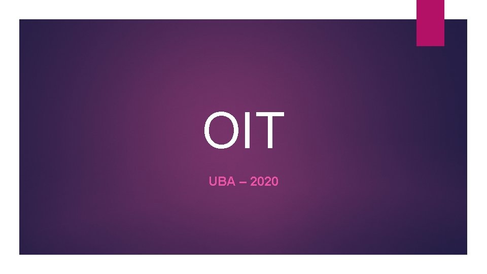 OIT UBA – 2020 