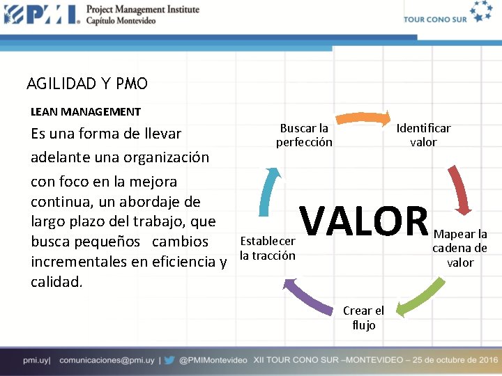 AGILIDAD Y PMO LEAN MANAGEMENT Es una forma de llevar adelante una organización con