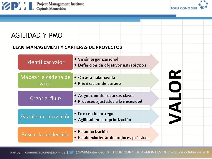 AGILIDAD Y PMO LEAN MANAGEMENT Y CARTERAS DE PROYECTOS • Visión organizacional • Definición