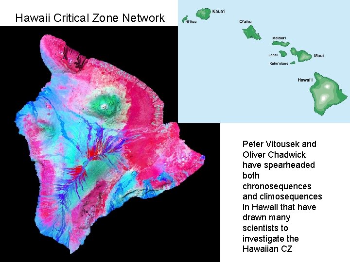 Hawaii Critical Zone Network Peter Vitousek and Oliver Chadwick have spearheaded both chronosequences and