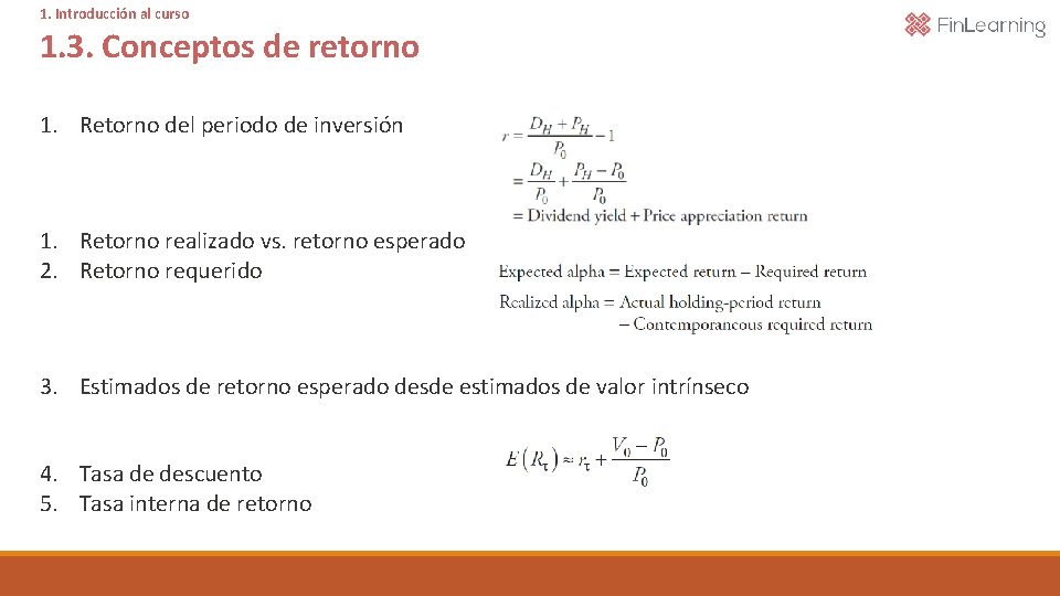 1. Introducción al curso 1. 3. Conceptos de retorno 1. Retorno del periodo de