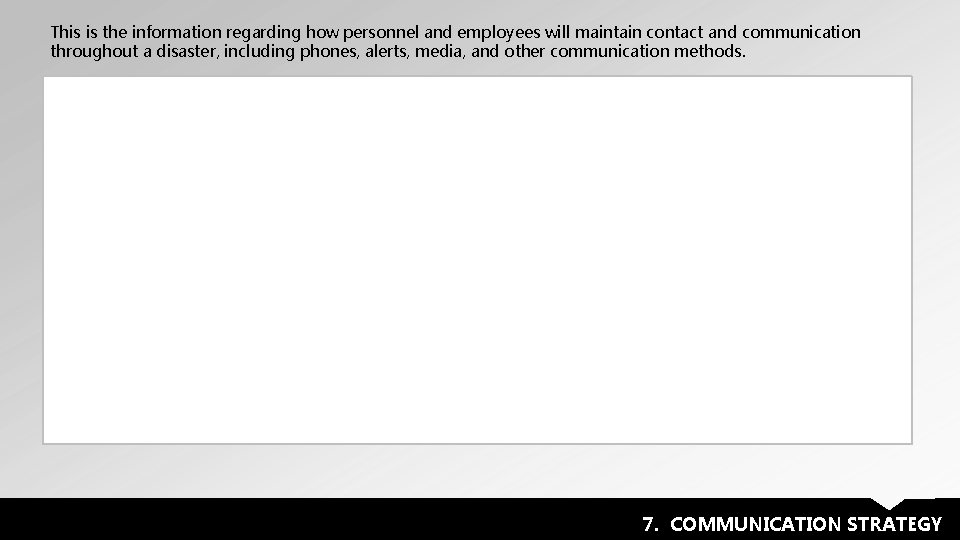 This is the information regarding how personnel and employees will maintain contact and communication