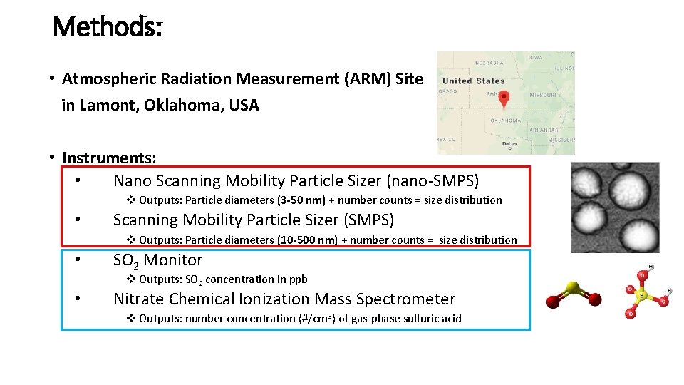 Methods: • Atmospheric Radiation Measurement (ARM) Site in Lamont, Oklahoma, USA v Outputs: Particle Methods: • Atmospheric Radiation Measurement (ARM) Site in Lamont, Oklahoma, USA v Outputs: Particle