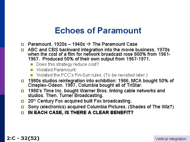 Echoes of Paramount p p Paramount, 1920 s – 1940 s The Paramount Case