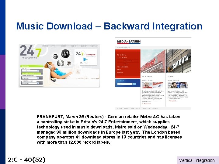 Music Download – Backward Integration FRANKFURT, March 25 (Reuters) - German retailer Metro AG
