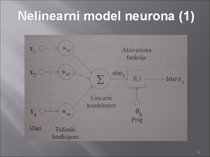 Nelinearni model neurona (1) 5 