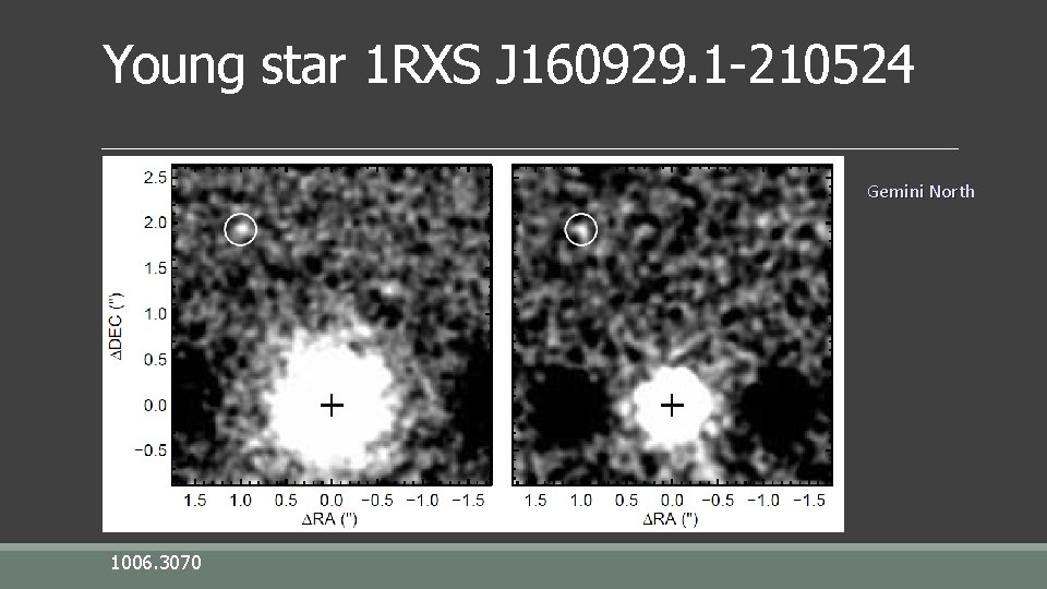 Young star 1 RXS J 160929. 1 -210524 Gemini North 1006. 3070 