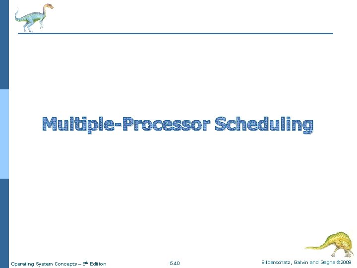 Multiple-Processor Scheduling Operating System Concepts – 8 th Edition 5. 40 Silberschatz, Galvin and