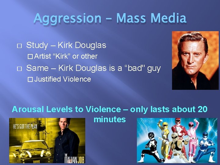 Aggression – Mass Media � Study – Kirk Douglas � Artist � “Kirk” or