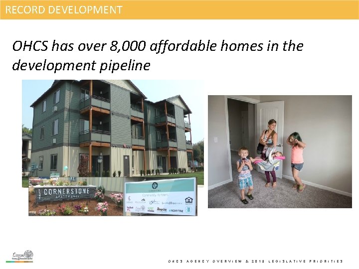 RECORD DEVELOPMENT OHCS has over 8, 000 affordable homes in the development pipeline O