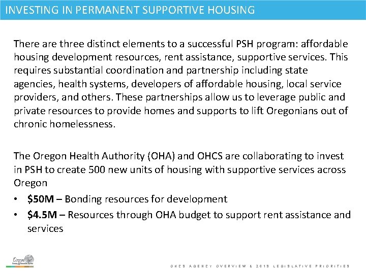 INVESTING INand PERMANENT Membership Mission SUPPORTIVE HOUSING There are three distinct elements to a