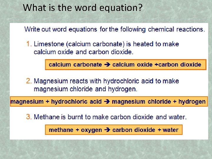 What is the word equation? 