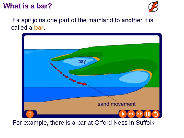 What is a bar? If a spit joins one part of the mainland to