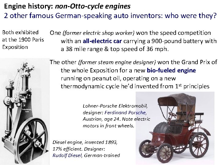 Engine history: non-Otto-cycle engines 2 other famous German-speaking auto inventors: who were they? Both