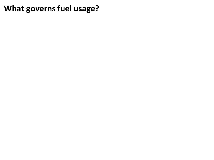 What governs fuel usage? 