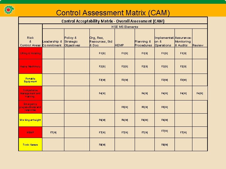 Level 1 HSE M S Audit Insert date