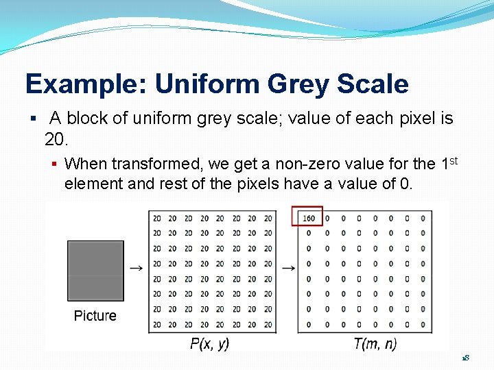 Example: Uniform Grey Scale § A block of uniform grey scale; value of each