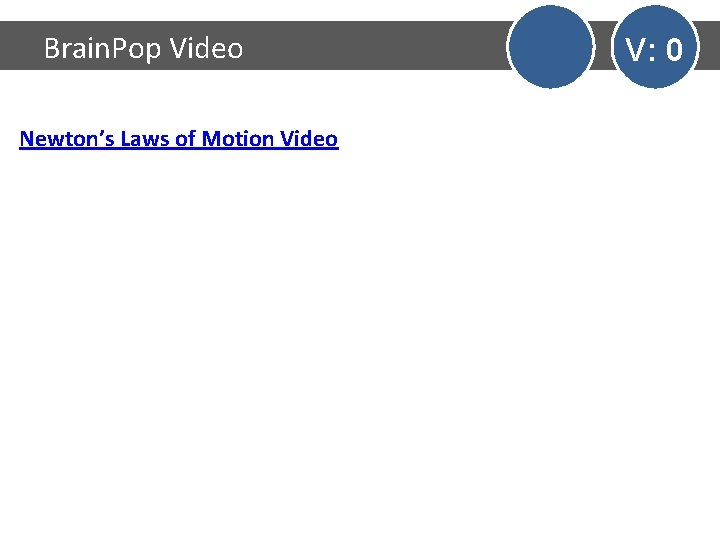 Brain. Pop Video Newton’s Laws of Motion Video V: 0 