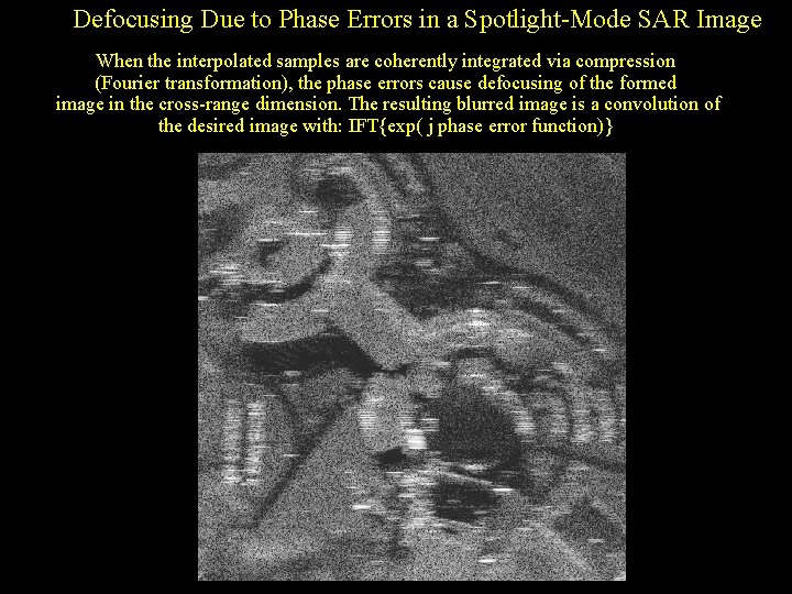 Defocusing Due to Phase Errors in a Spotlight-Mode SAR Image When the interpolated samples