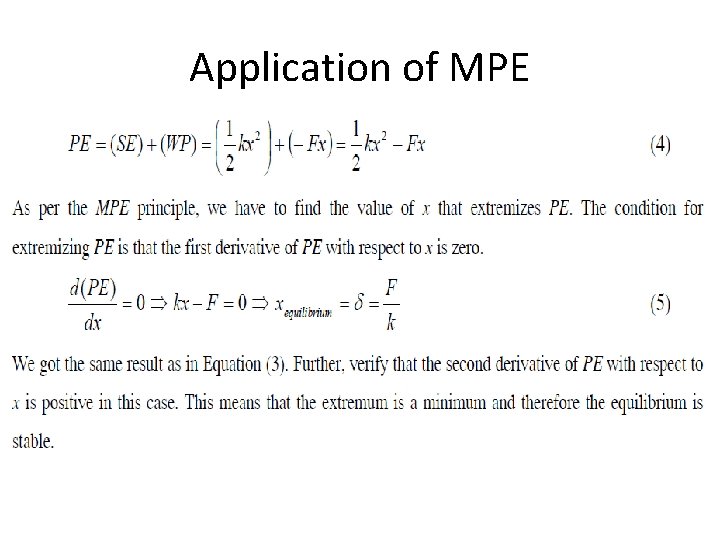 Application of MPE 