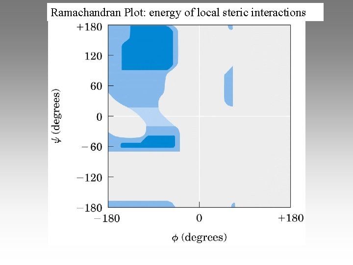 Ramachandran Plot: energy of local steric interactions 