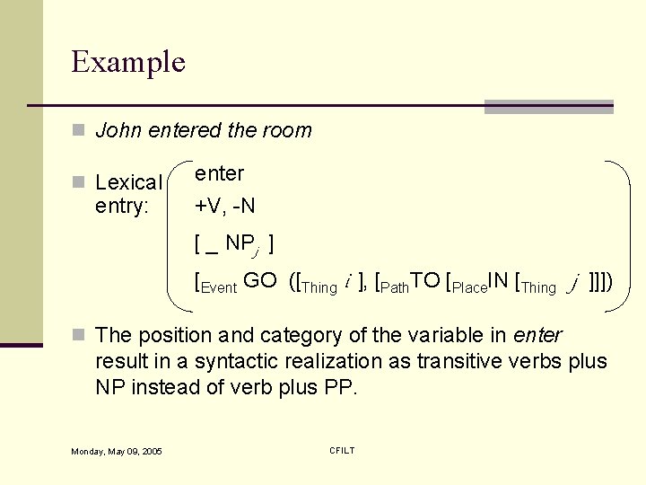 An Introduction to Semantic Parts of Speech Rajat