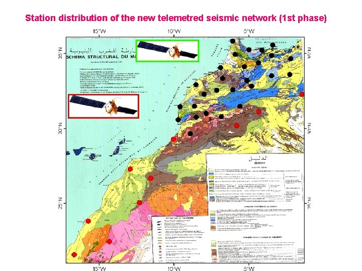 Station distribution of the new telemetred seismic network (1 st phase) 
