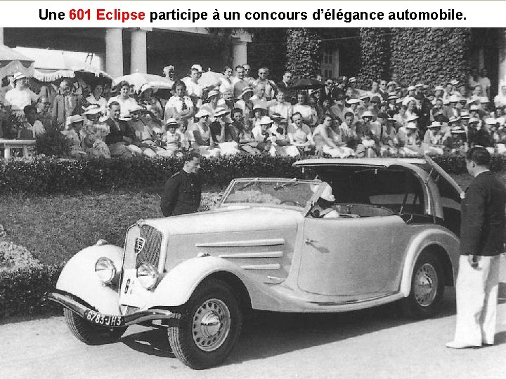 Une 601 Eclipse participe à un concours d’élégance automobile. 601 Eclipse 