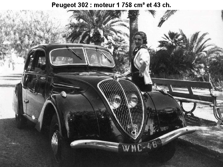 Peugeot 302 : moteur 1 758 cm³ et 43 ch. 