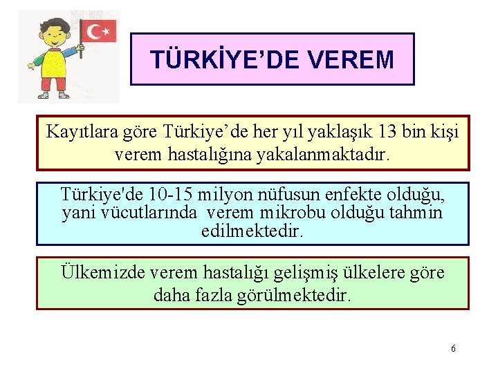 TÜRKİYE’DE VEREM Kayıtlara göre Türkiye’de her yıl yaklaşık 13 bin kişi verem hastalığına yakalanmaktadır.