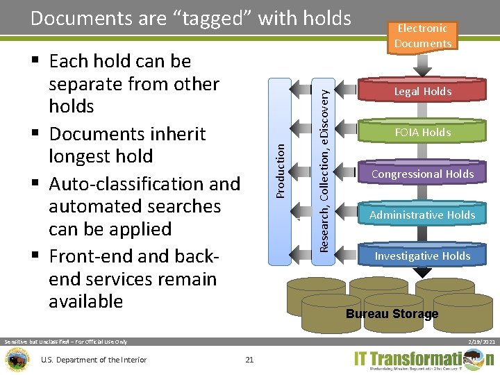 Production § Each hold can be separate from other holds § Documents inherit longest Production § Each hold can be separate from other holds § Documents inherit longest