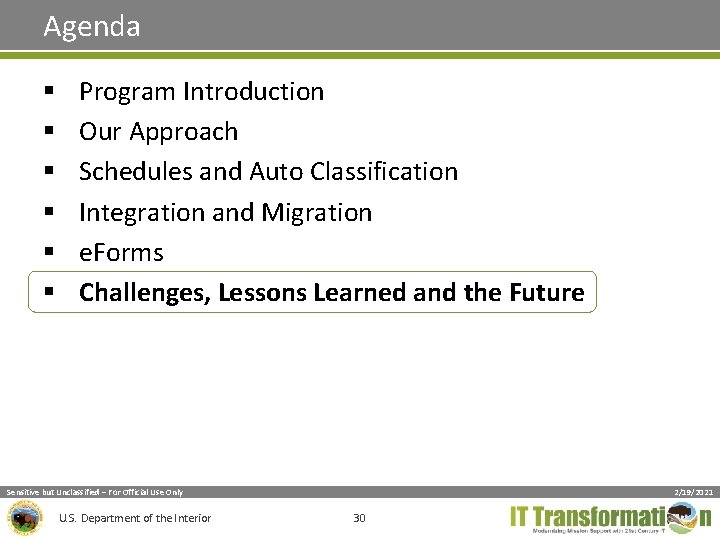 Agenda § § § Program Introduction Our Approach Schedules and Auto Classification Integration and Agenda § § § Program Introduction Our Approach Schedules and Auto Classification Integration and
