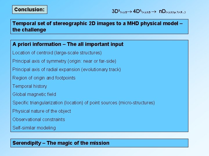 Conclusion: 3 D (x, y, t) 4 D (x, y, z, t) n. D(x, Conclusion: 3 D (x, y, t) 4 D (x, y, z, t) n. D(x,
