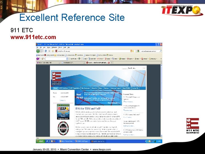 Excellent Reference Site 911 ETC www. 911 etc. com 