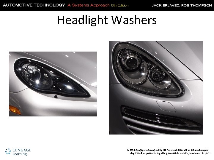 Headlight Washers © 2015 Cengage Learning. All Rights Reserved. May not be scanned, copied,
