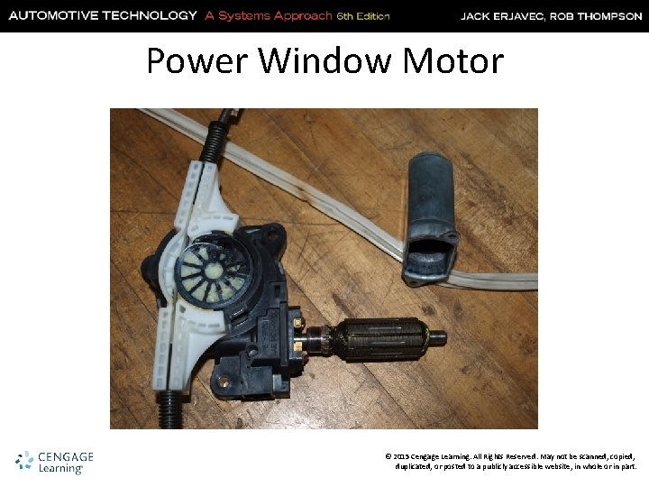 Power Window Motor © 2015 Cengage Learning. All Rights Reserved. May not be scanned,