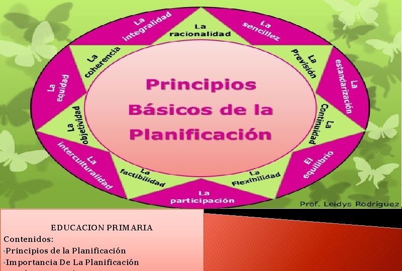 EDUCACION PRIMARIA Contenidos: • Principios de la Planificación • Importancia De La Planificación EDUCACION PRIMARIA Contenidos: • Principios de la Planificación • Importancia De La Planificación