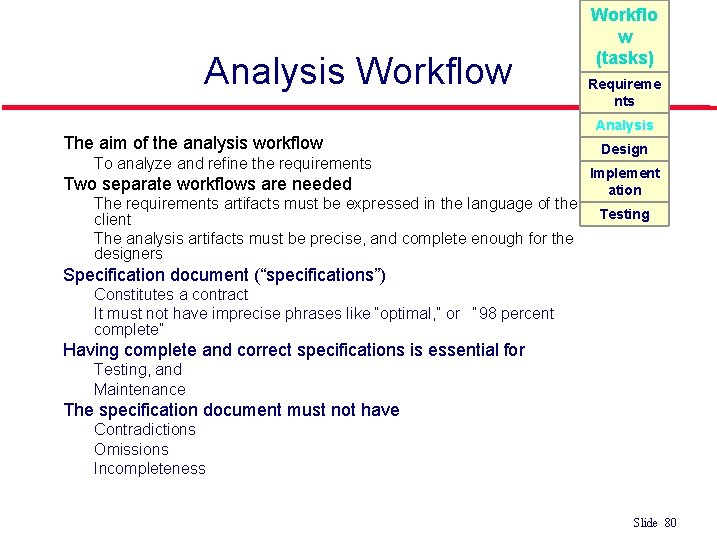 Analysis Workflow l The aim of the analysis workflow • l Two separate workflows