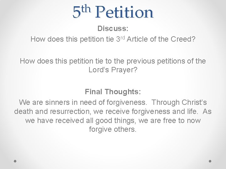 th 5 Petition Discuss: How does this petition tie 3 rd Article of the