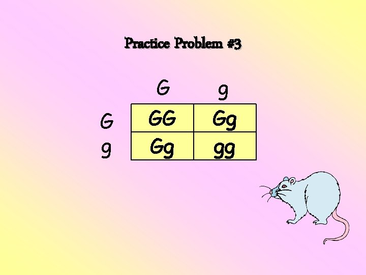Practice Problem #3 G g G GG Gg gg Practice Problem #3 G g G GG Gg gg