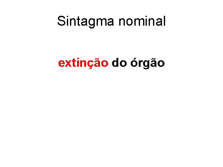 Sintagma nominal extinção do órgão 