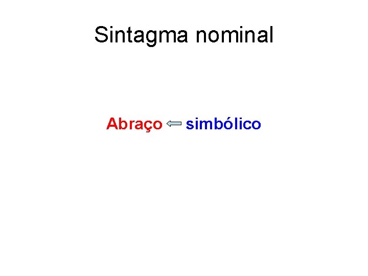 Sintagma nominal Abraço simbólico 