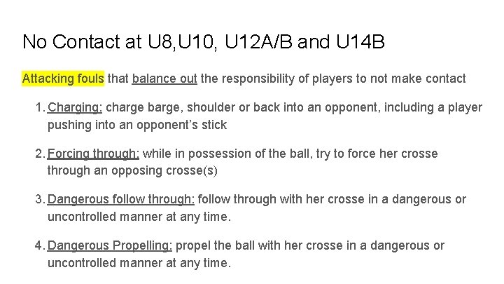 No Contact at U 8, U 10, U 12 A/B and U 14 B