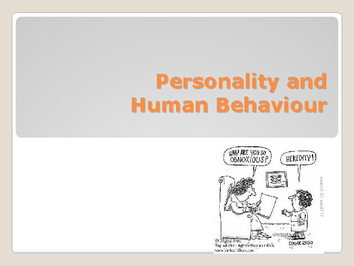 Personality and Human Behaviour 