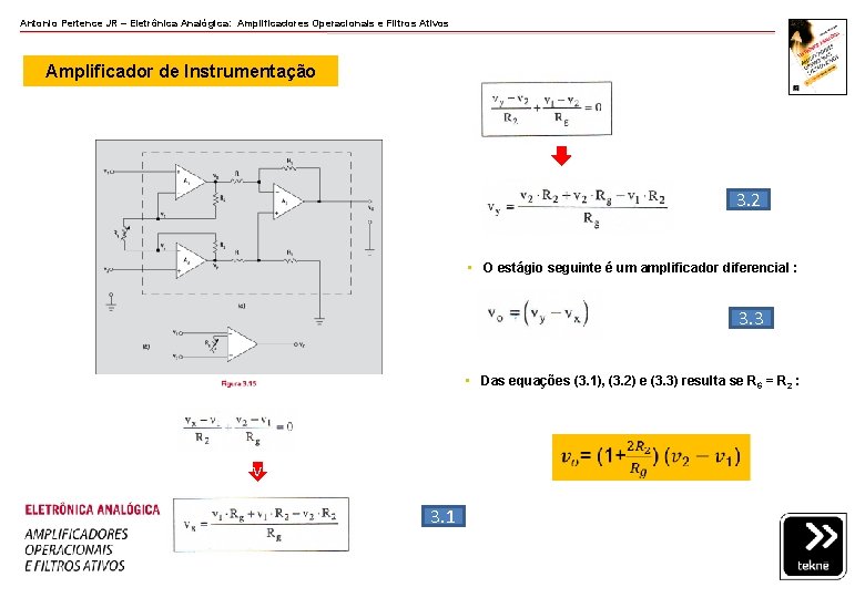 Antonio Pertence JR – Eletrônica Analógica: Amplificadores Operacionais e Filtros Ativos Amplificador de Instrumentação Antonio Pertence JR – Eletrônica Analógica: Amplificadores Operacionais e Filtros Ativos Amplificador de Instrumentação