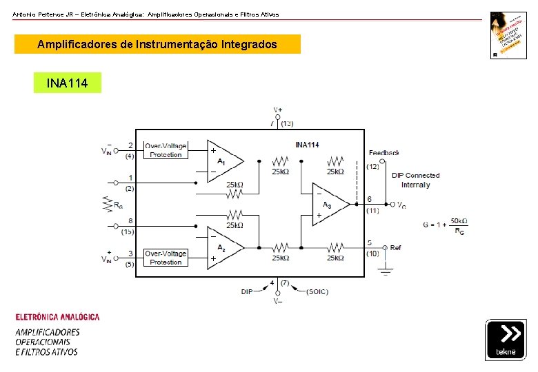 Antonio Pertence JR – Eletrônica Analógica: Amplificadores Operacionais e Filtros Ativos Amplificadores de Instrumentação Antonio Pertence JR – Eletrônica Analógica: Amplificadores Operacionais e Filtros Ativos Amplificadores de Instrumentação