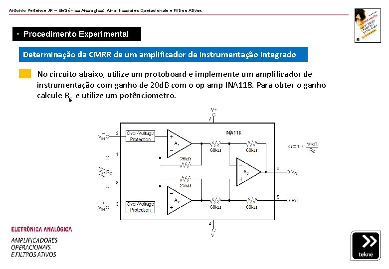 Antonio Pertence JR – Eletrônica Analógica: Amplificadores Operacionais e Filtros Ativos • Procedimento Experimental Antonio Pertence JR – Eletrônica Analógica: Amplificadores Operacionais e Filtros Ativos • Procedimento Experimental