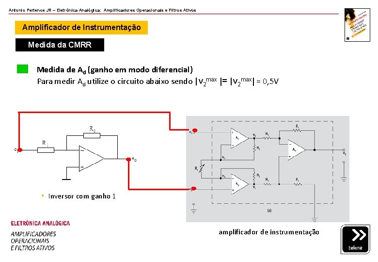 Antonio Pertence JR – Eletrônica Analógica: Amplificadores Operacionais e Filtros Ativos Amplificador de Instrumentação Antonio Pertence JR – Eletrônica Analógica: Amplificadores Operacionais e Filtros Ativos Amplificador de Instrumentação