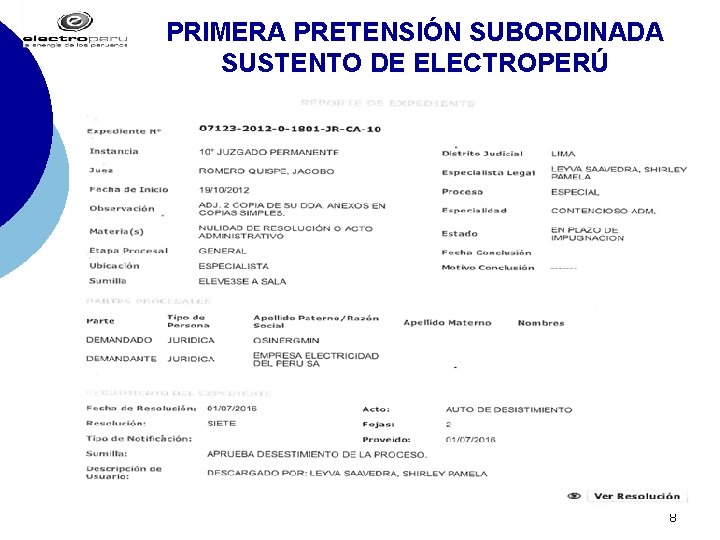 PRIMERA PRETENSIÓN SUBORDINADA SUSTENTO DE ELECTROPERÚ 8 