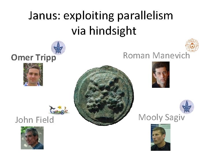 Janus: exploiting parallelism via hindsight Omer Tripp John Field Roman Manevich Mooly Sagiv 